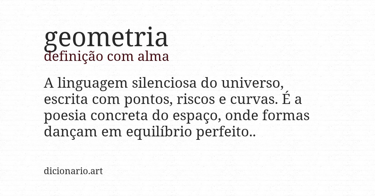 Definição com alma de geometria
