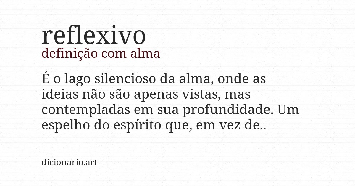 Definição com alma de reflexivo