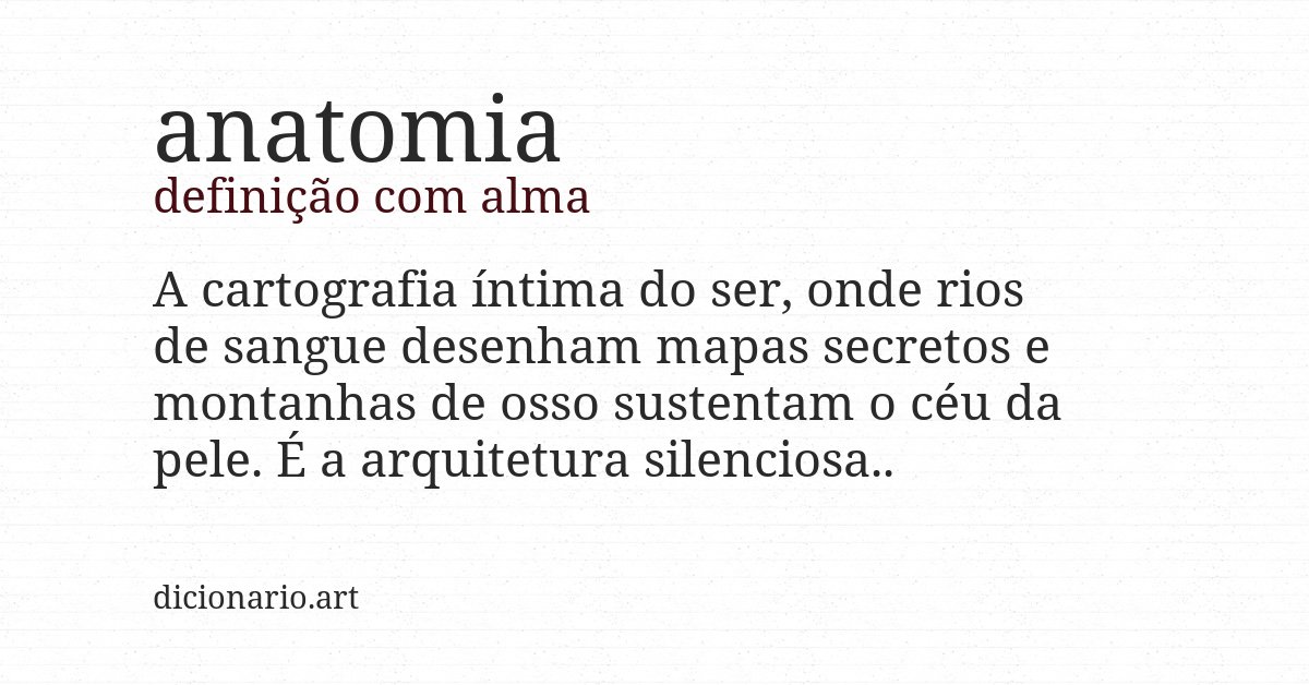 Definição com alma de anatomia