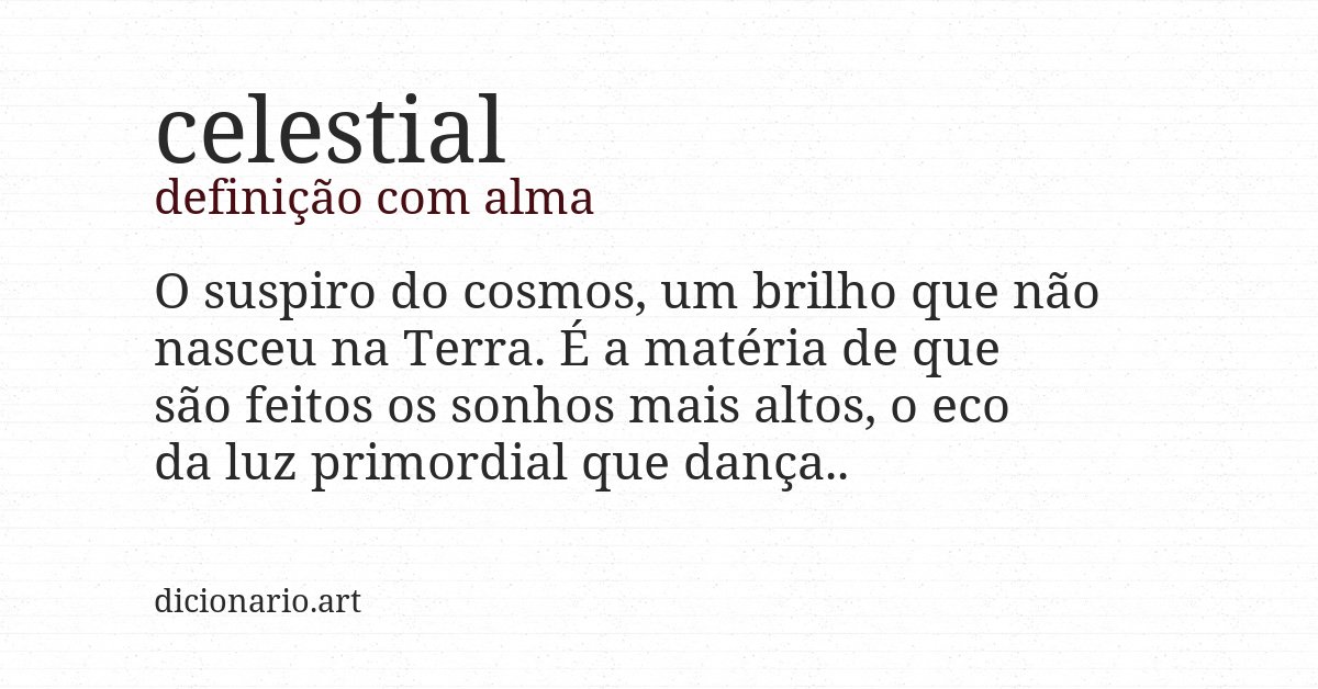 Definição com alma de celestial