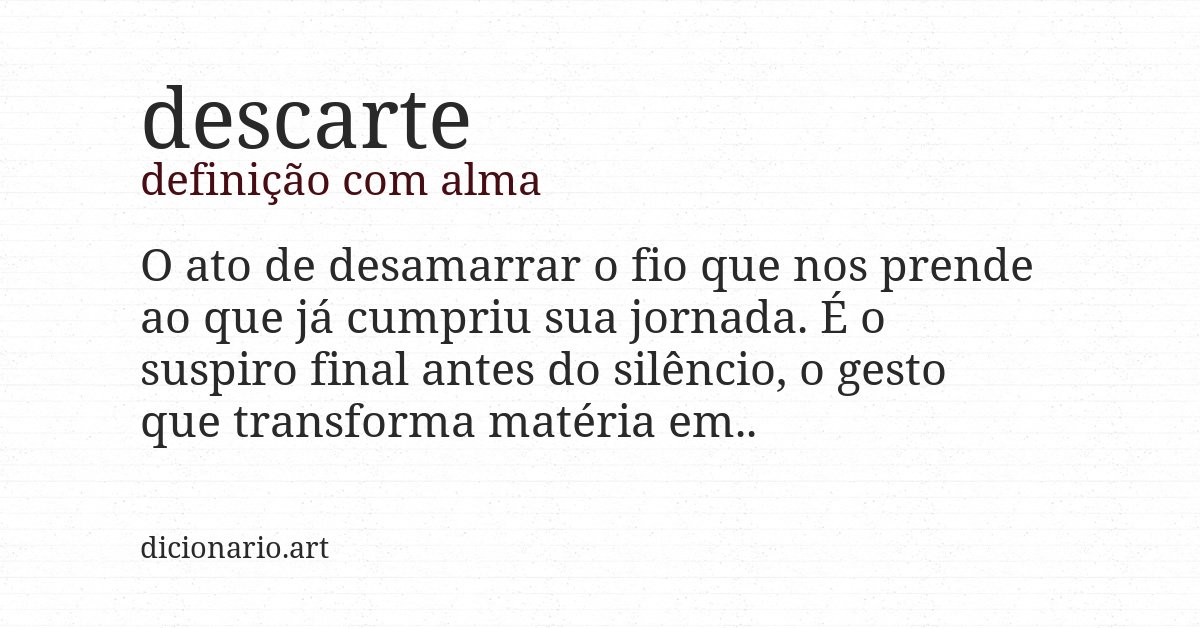 Definição com alma de descarte