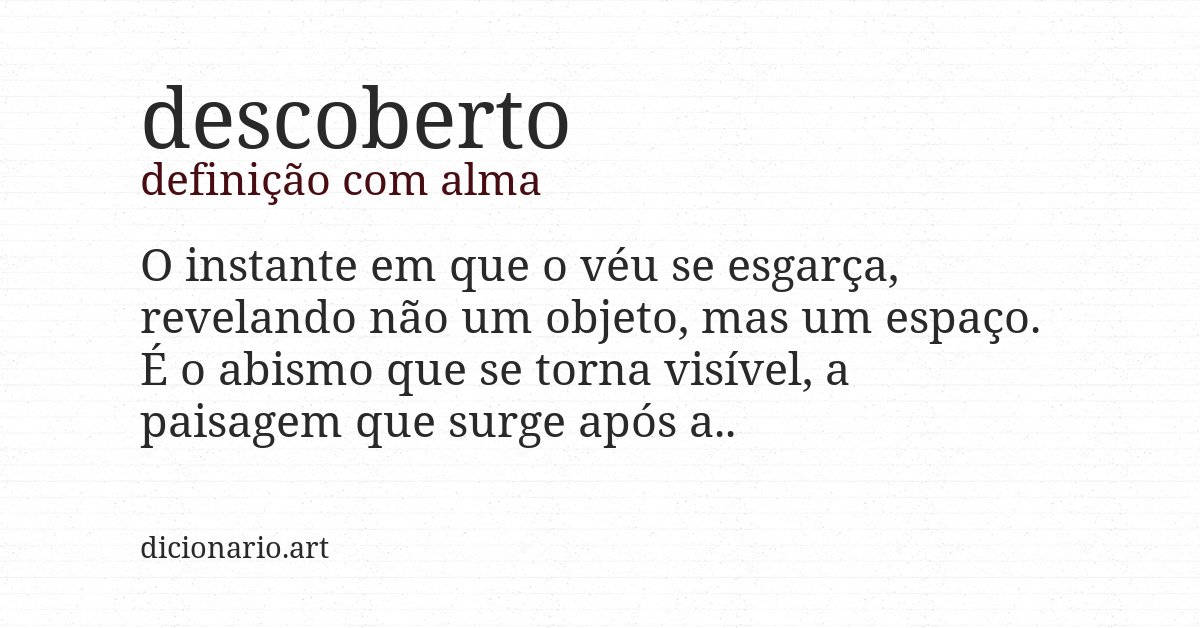 Definição com alma de descoberto