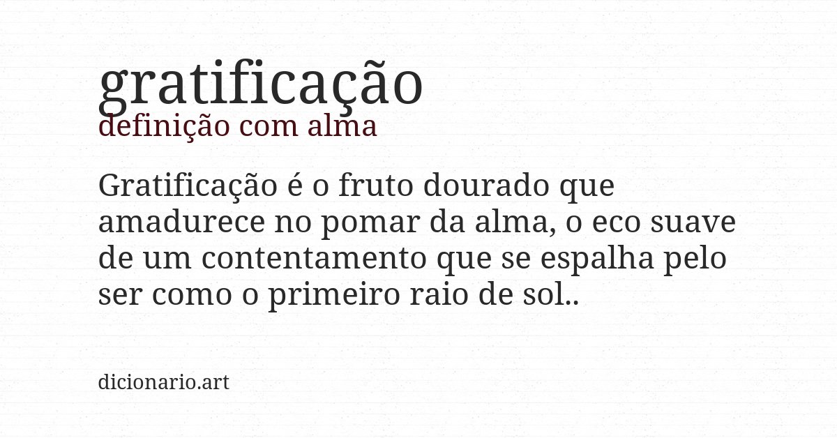 Definição com alma de gratificação