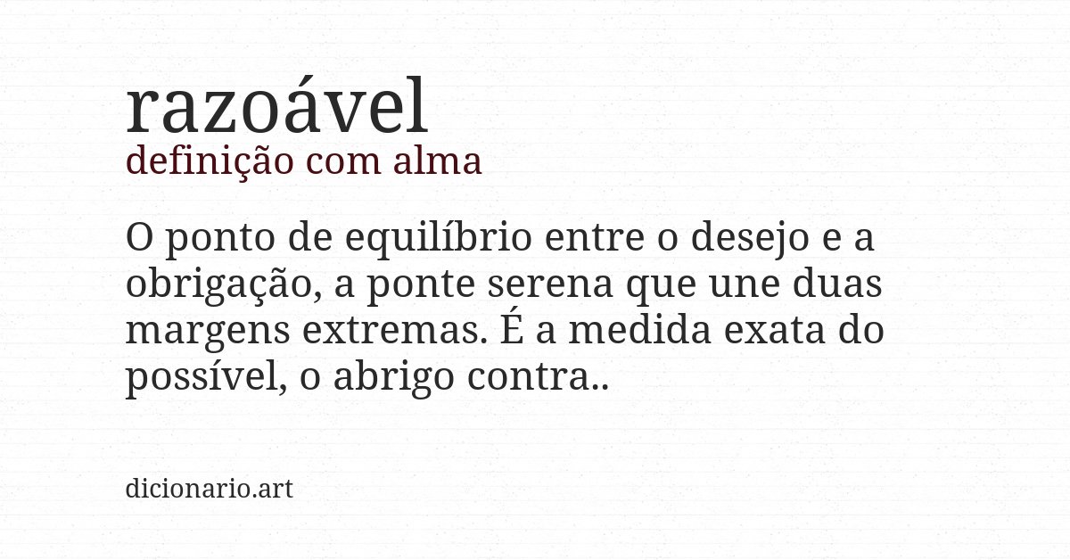 Definição com alma de razoável