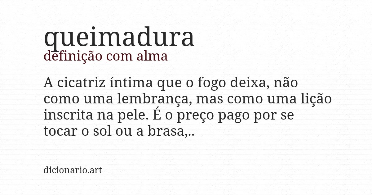 Definição com alma de queimadura