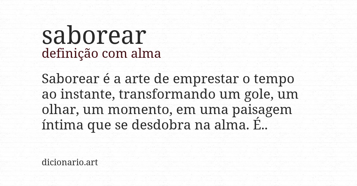 Definição com alma de saborear