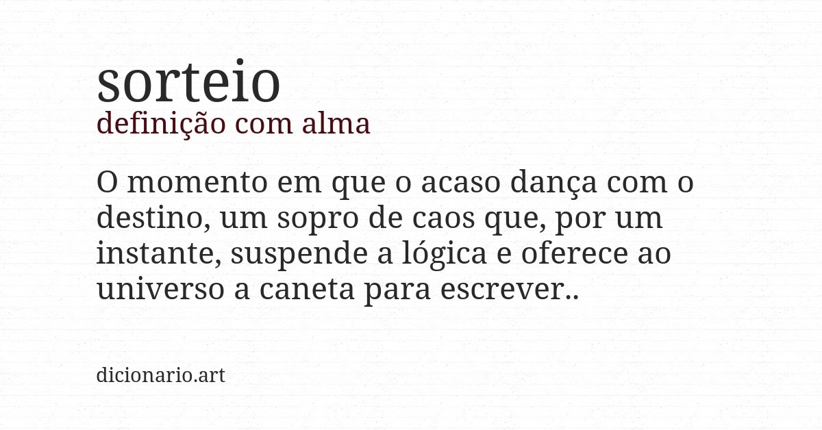 Definição com alma de sorteio