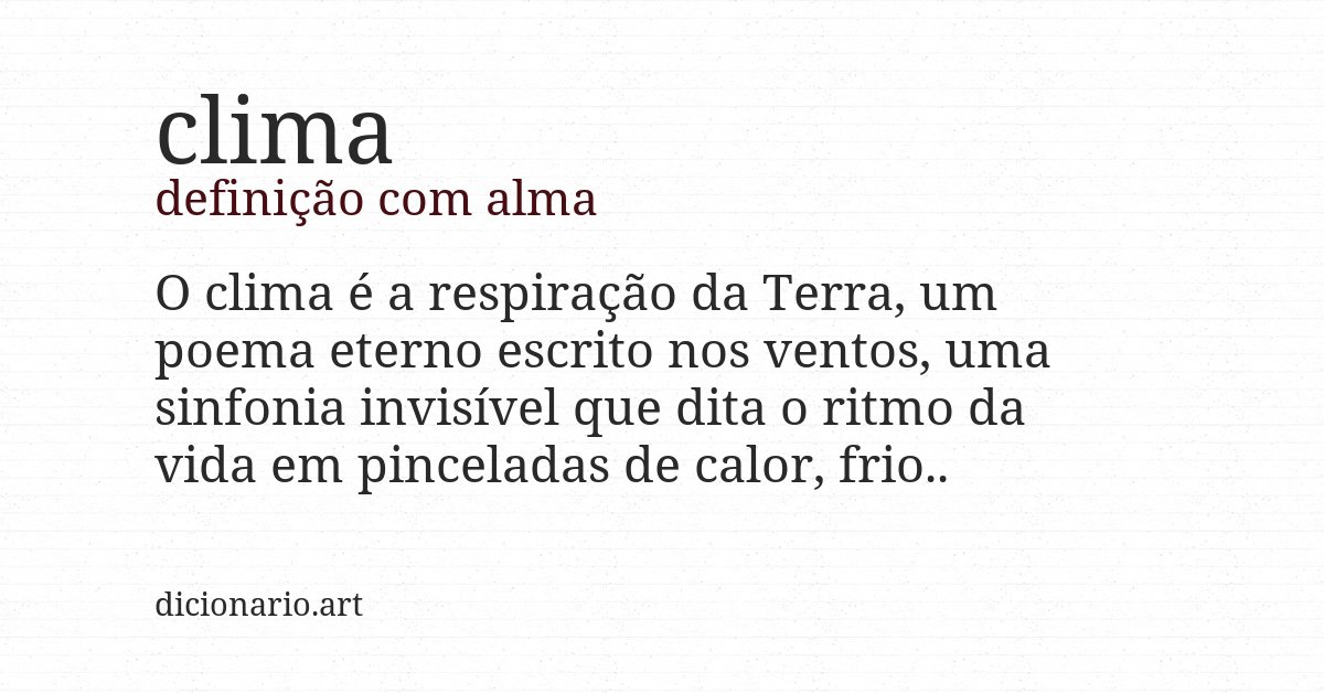 Definição com alma de clima