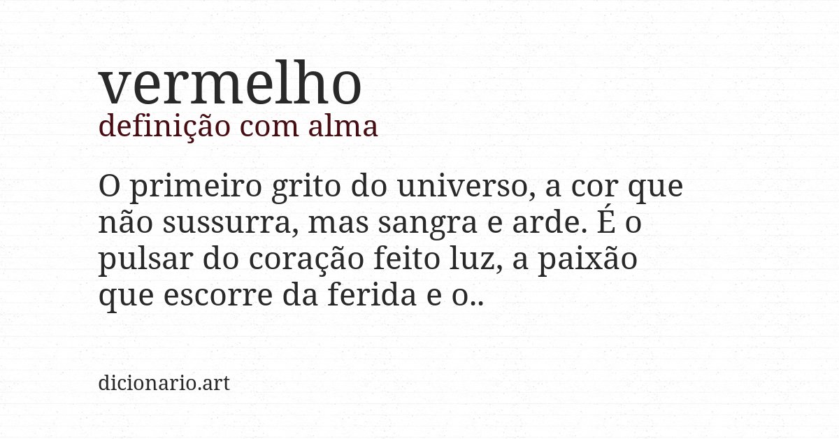 Definição com alma de vermelho