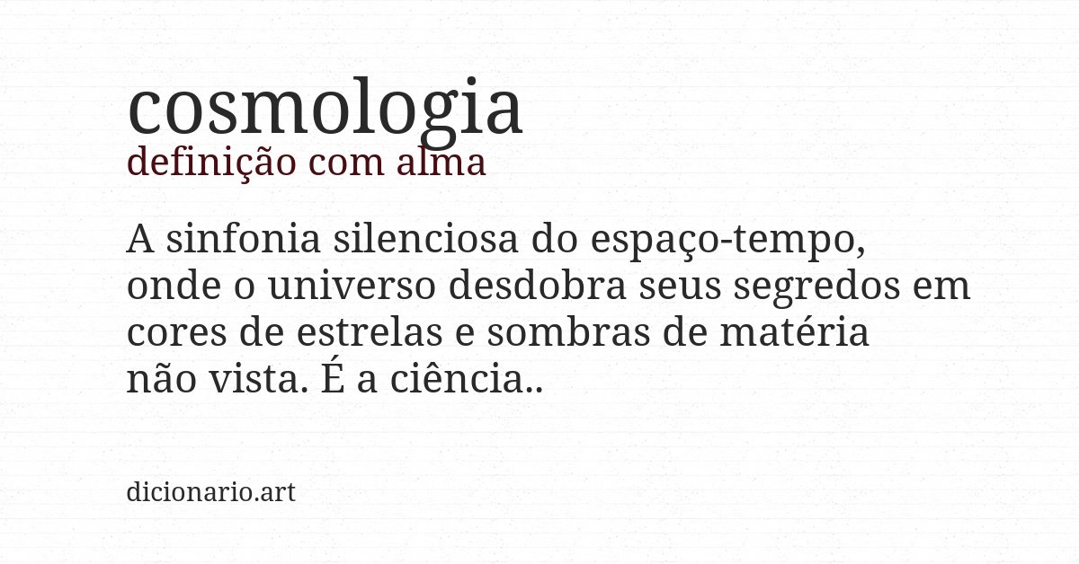 Definição com alma de cosmologia