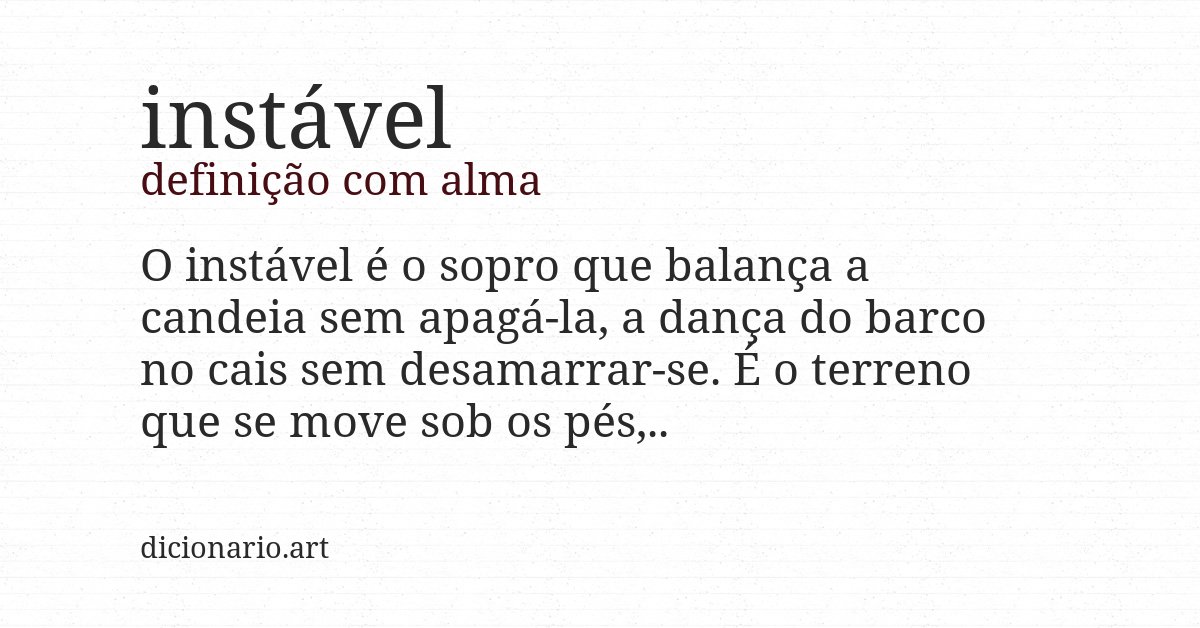 Definição com alma de instável