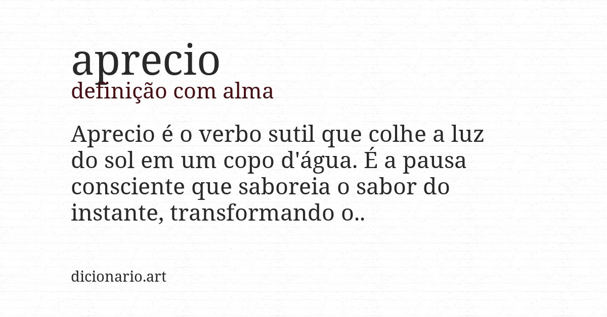 Definição com alma de aprecio