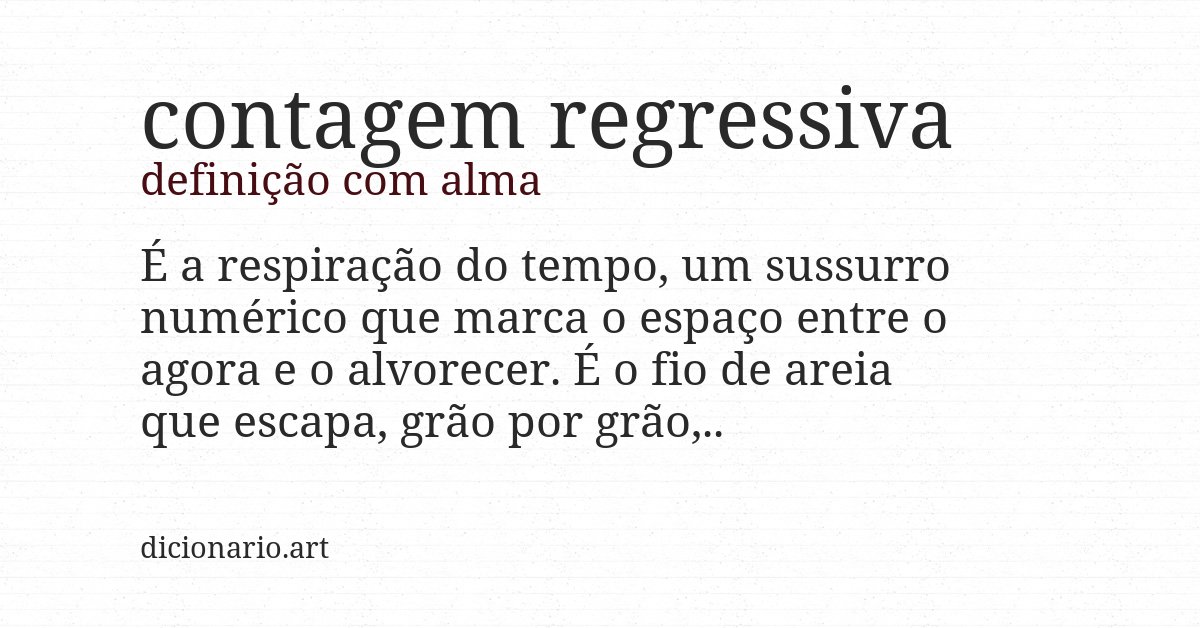 Definição com alma de contagem regressiva