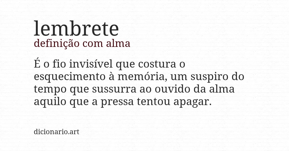 Definição com alma de lembrete