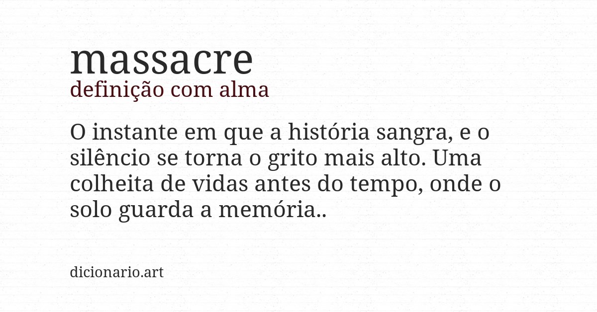 Definição com alma de massacre