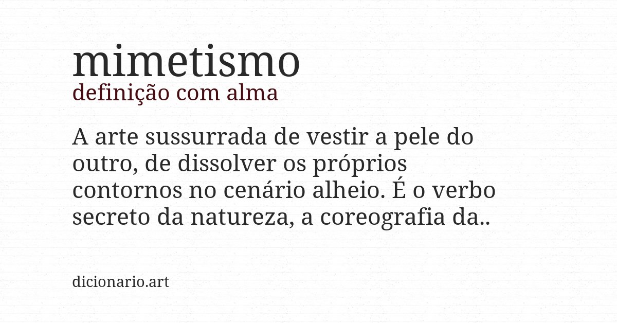 Definição com alma de mimetismo