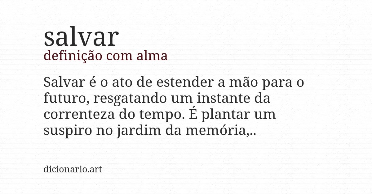 Definição com alma de salvar