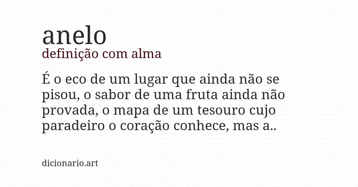 Definição com alma de anelo