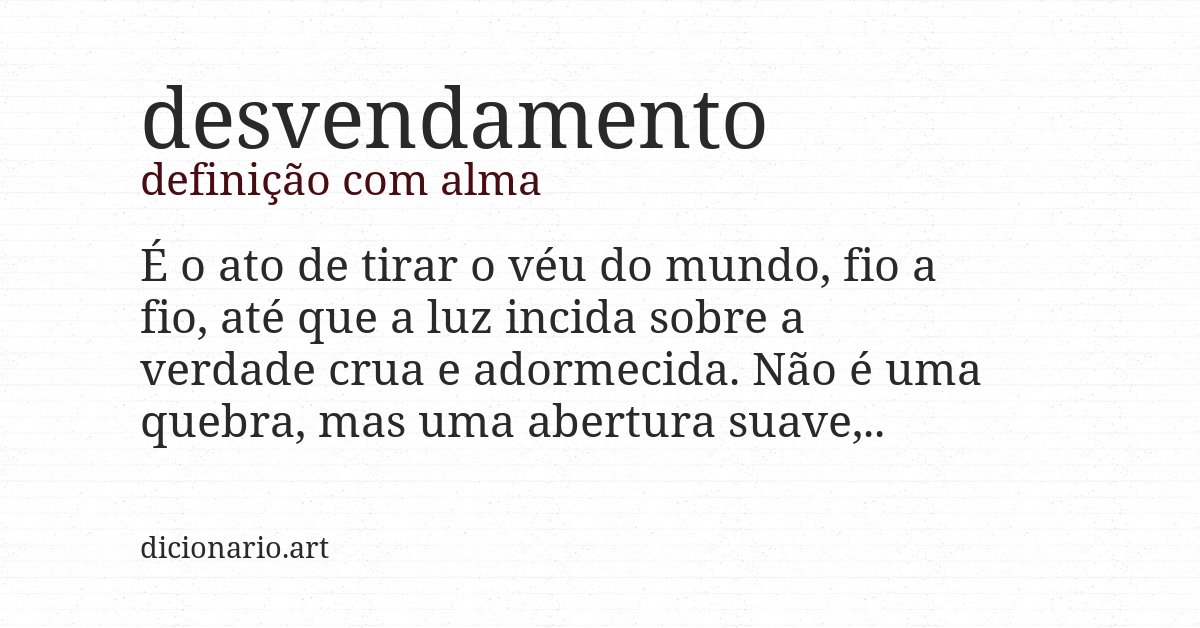 Definição com alma de desvendamento