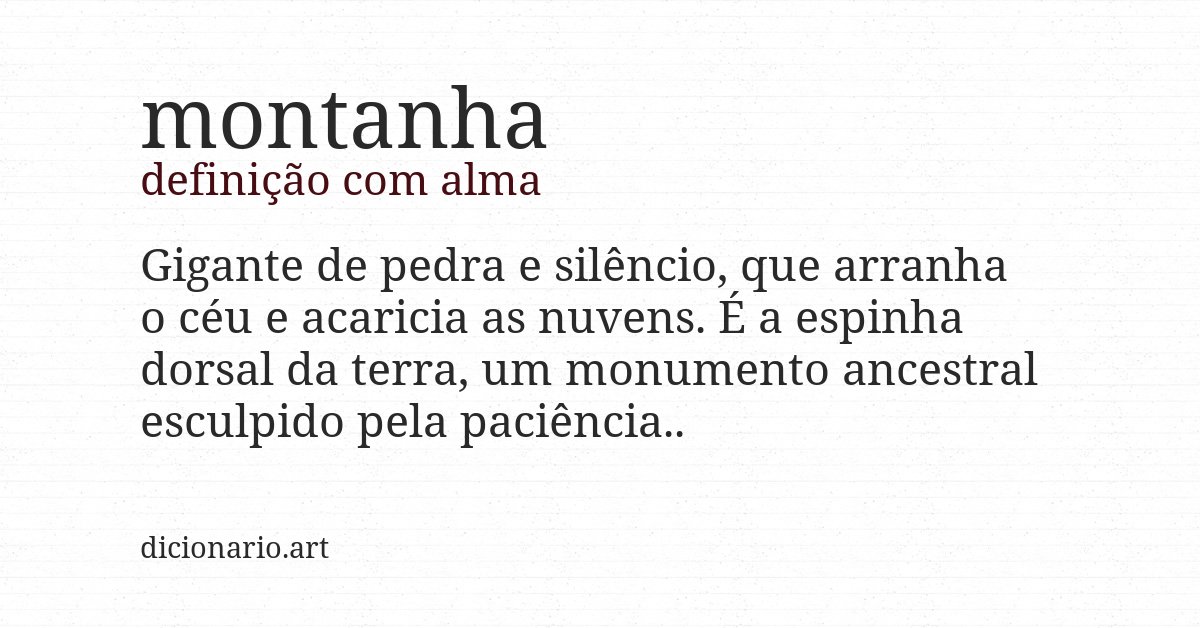 Definição com alma de montanha