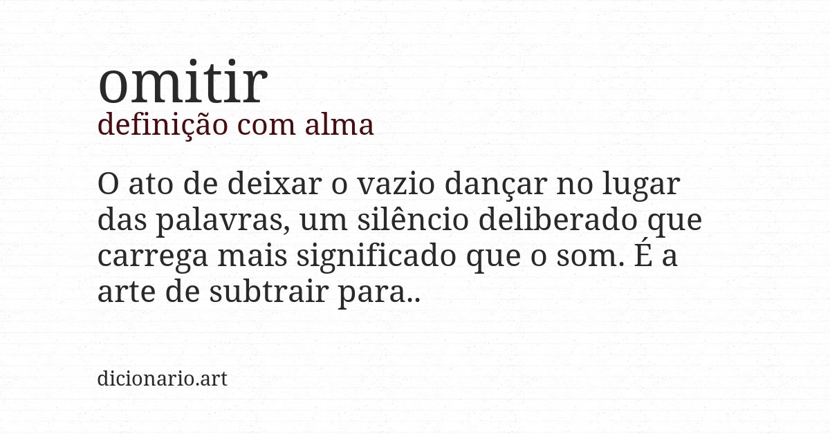 Definição com alma de omitir