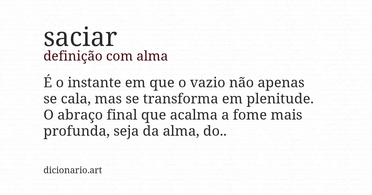 Definição com alma de saciar