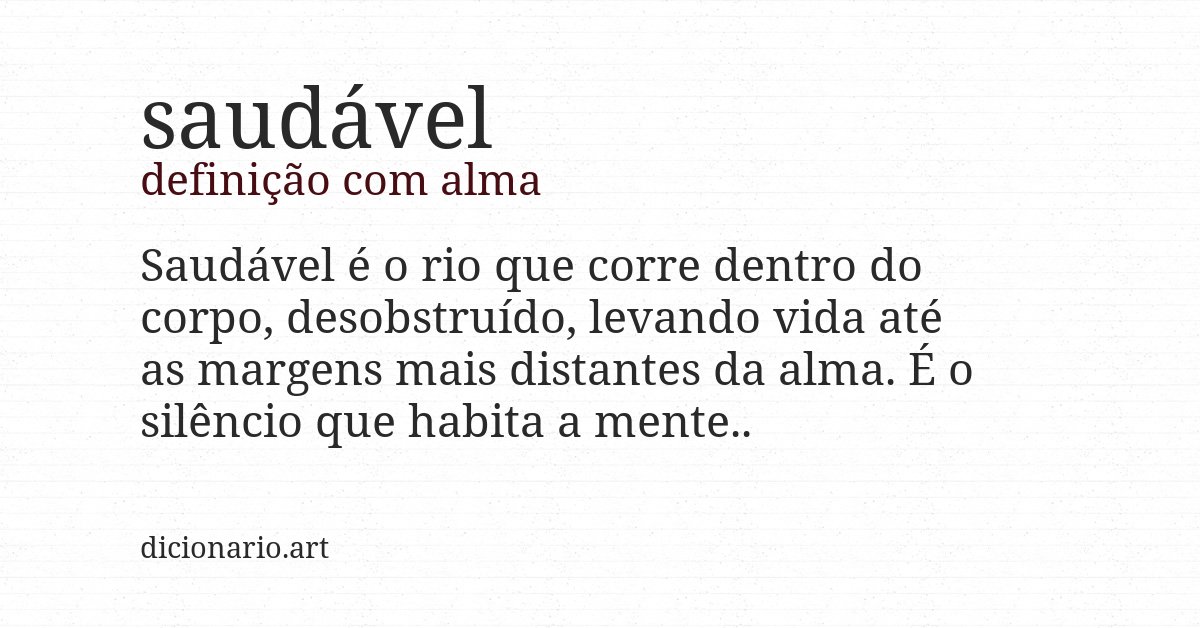 Definição com alma de saudável