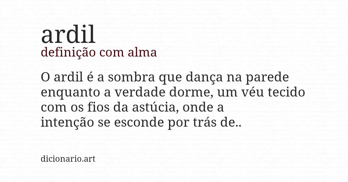 Definição com alma de ardil