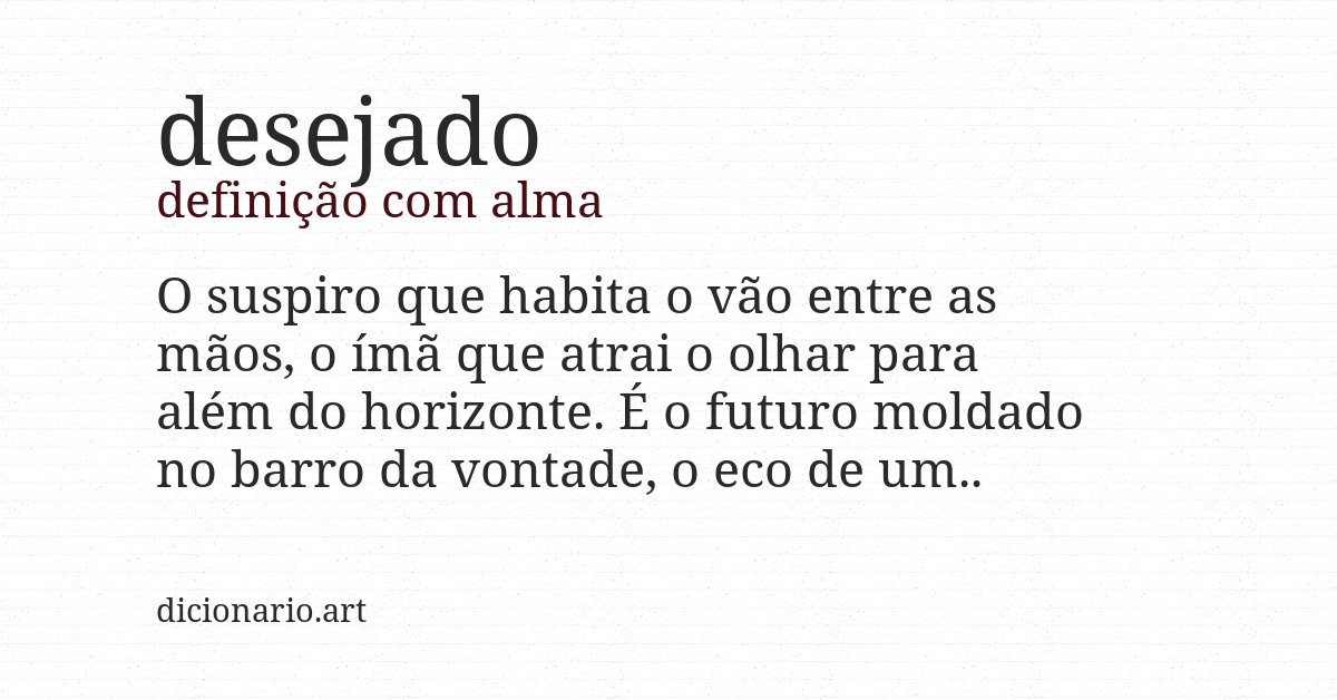 Definição com alma de desejado