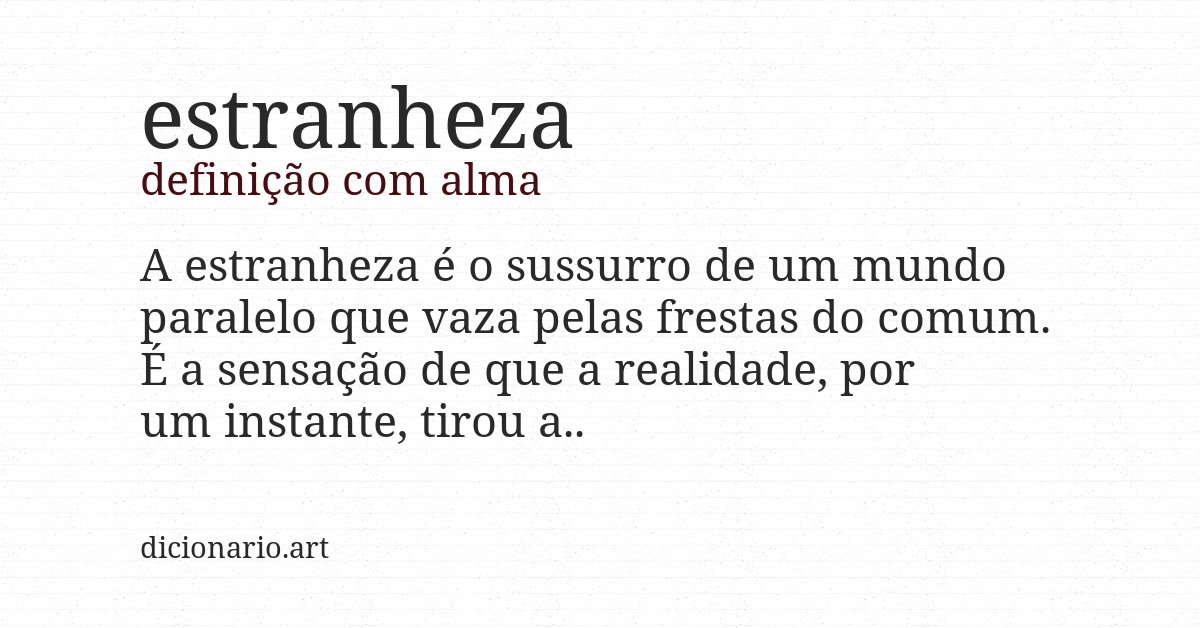 Definição com alma de estranheza