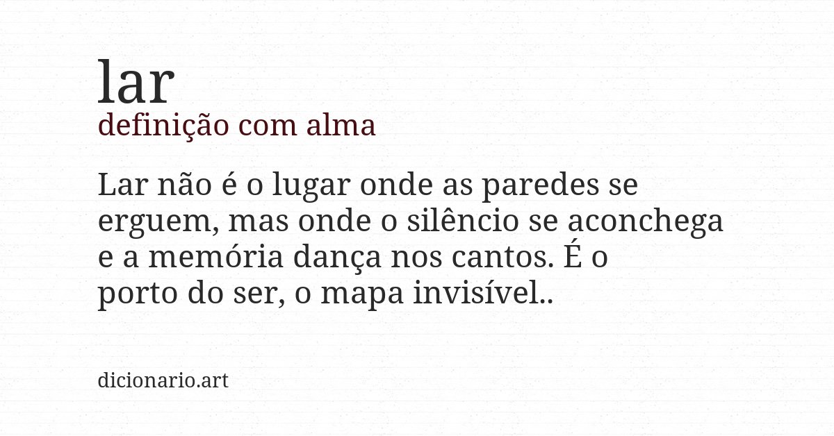 Definição com alma de lar