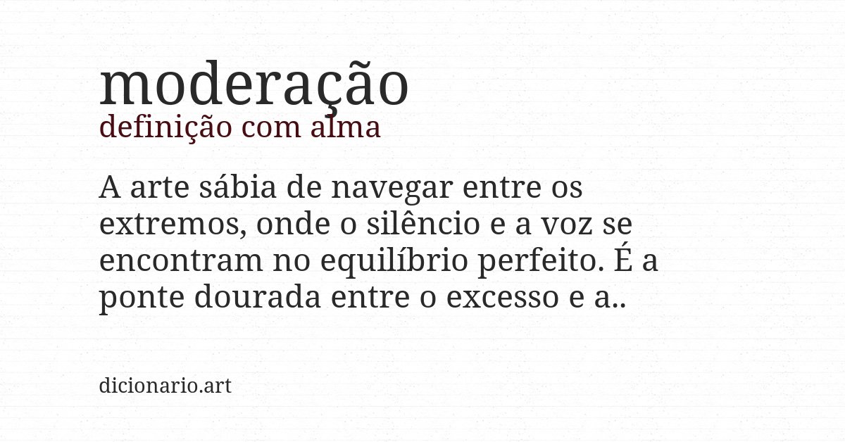 Definição com alma de moderação