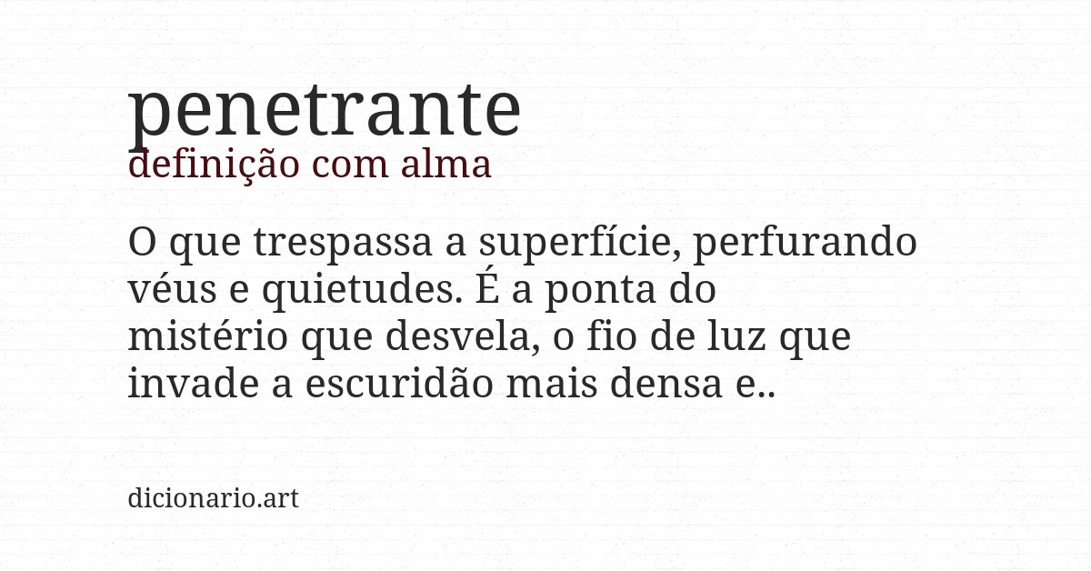 Definição com alma de penetrante