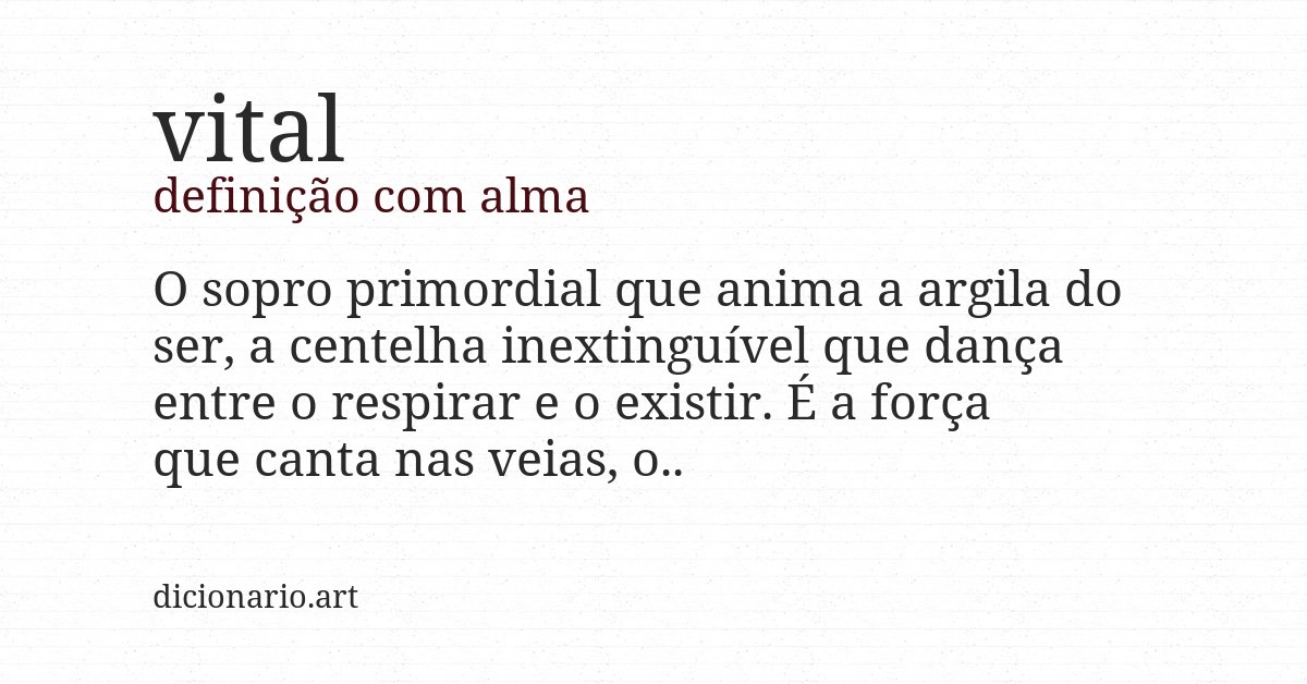 Definição com alma de vital