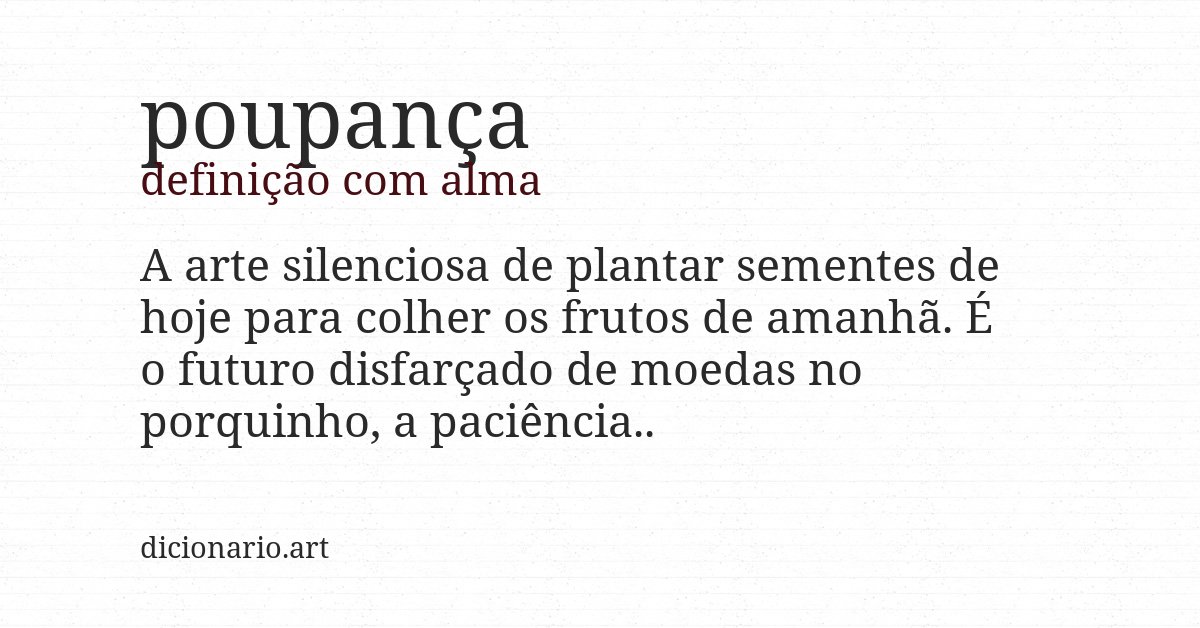 Definição com alma de poupança