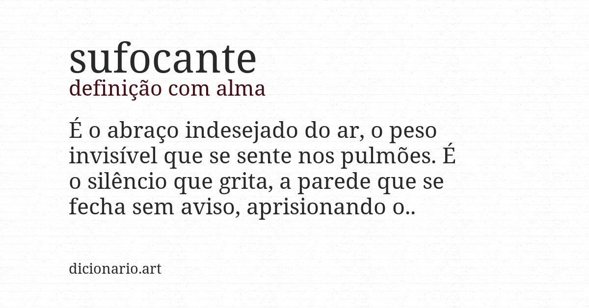 Definição com alma de sufocante
