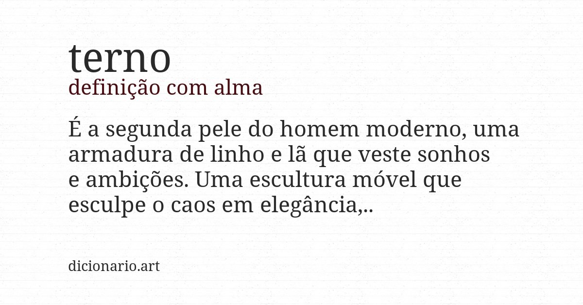 Definição com alma de terno