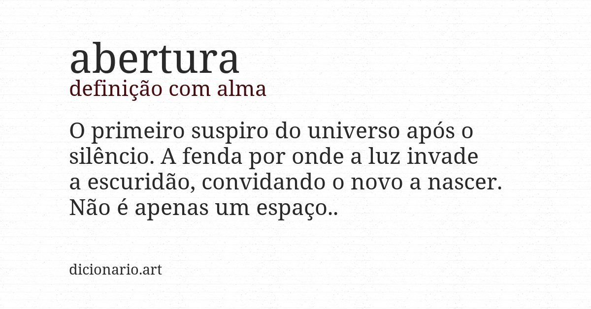 Definição com alma de abertura