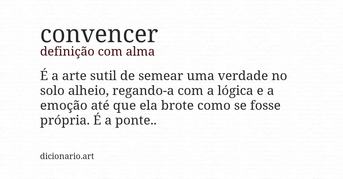 Definição com alma de convencer