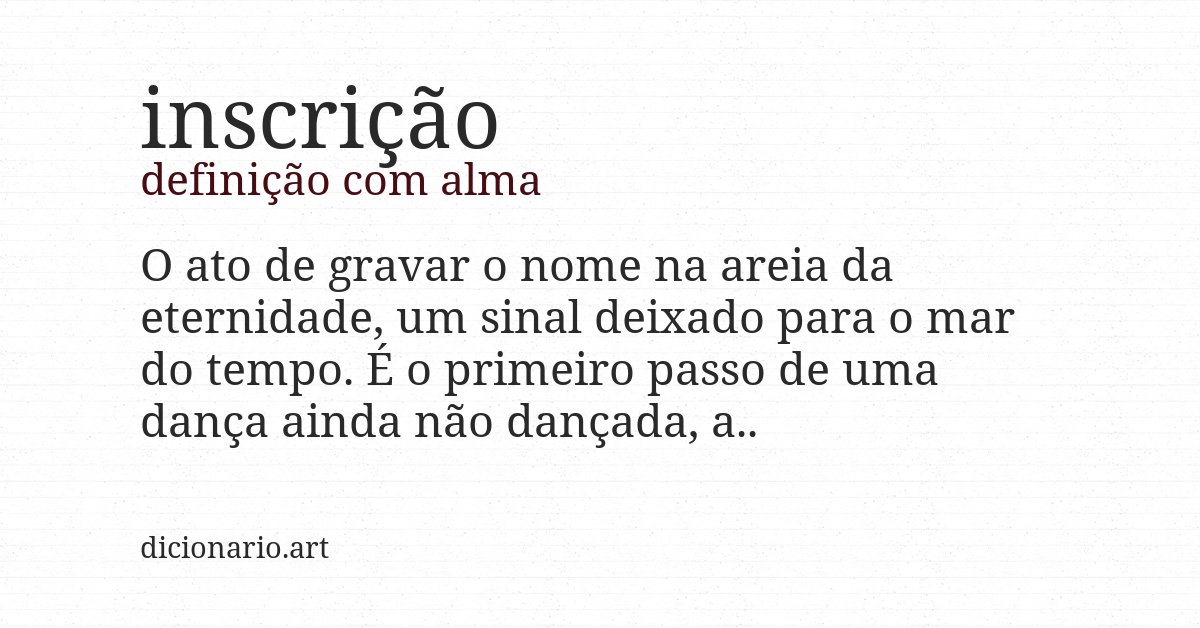 Definição com alma de inscrição