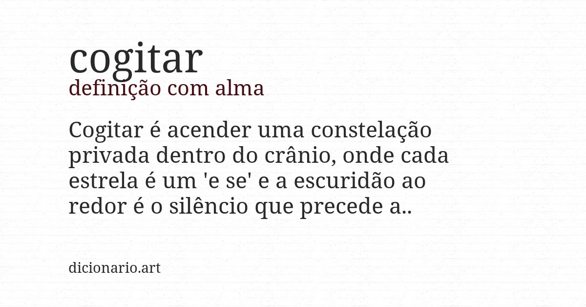 Definição com alma de cogitar