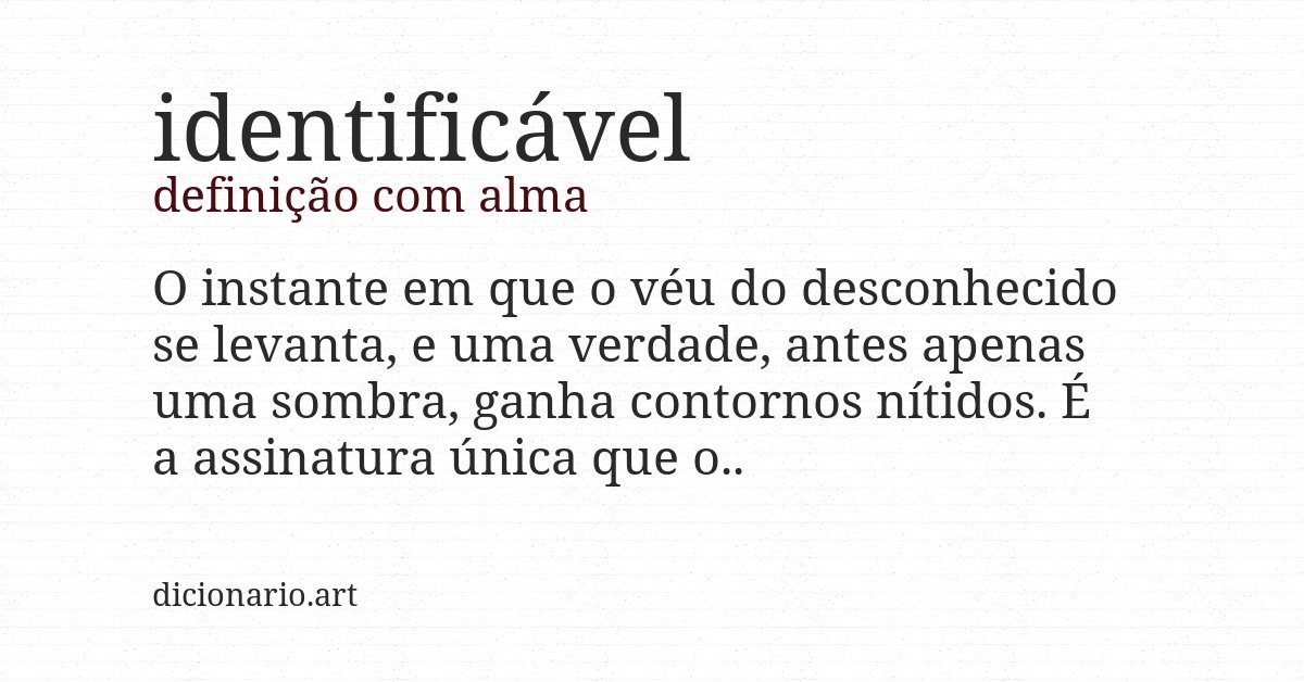 Definição com alma de identificável