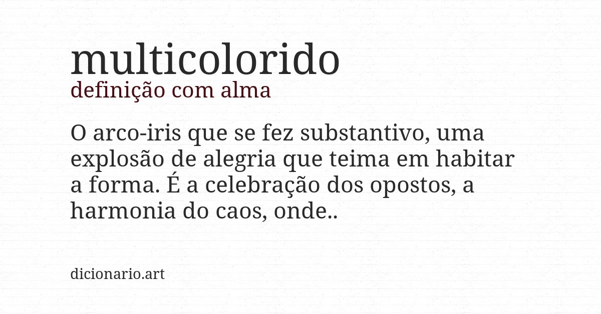 Definição com alma de multicolorido