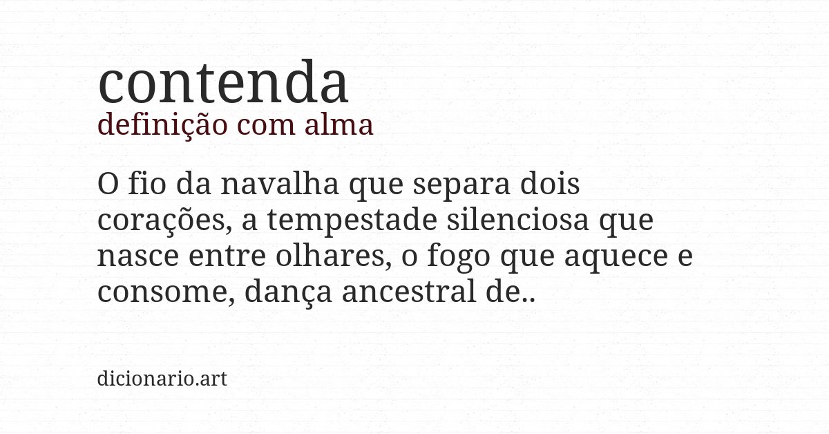 Definição com alma de contenda