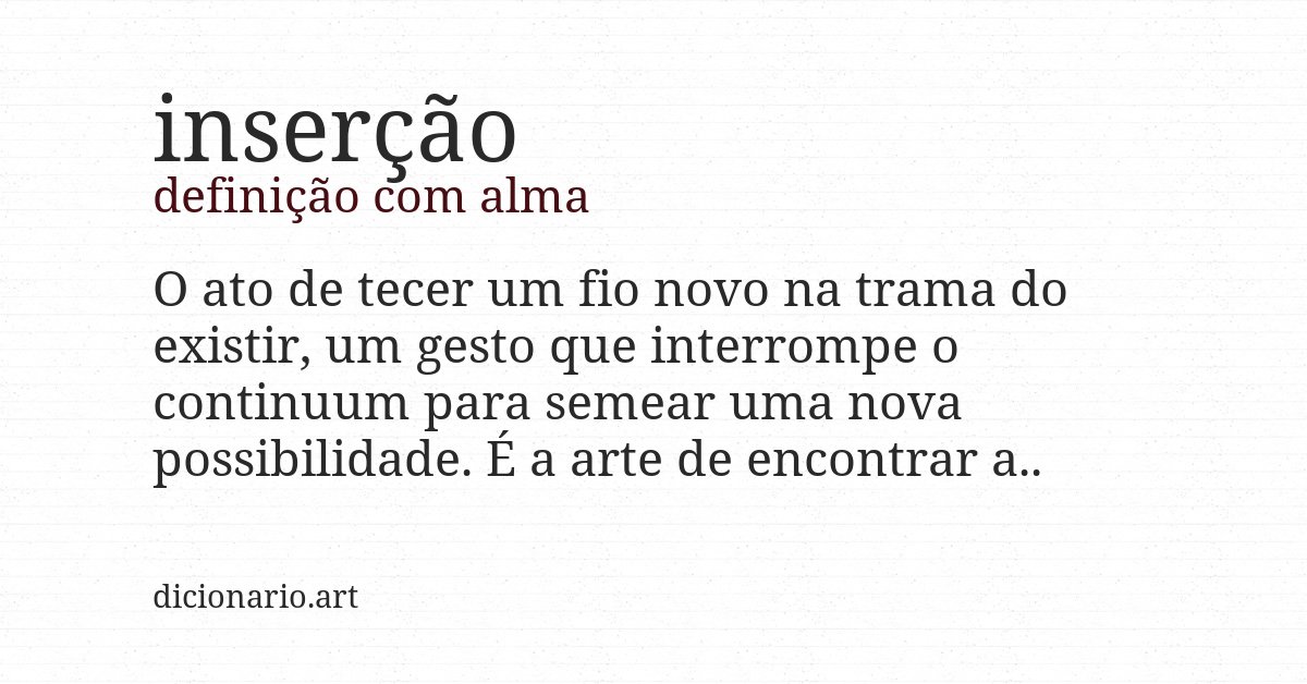 Definição com alma de inserção