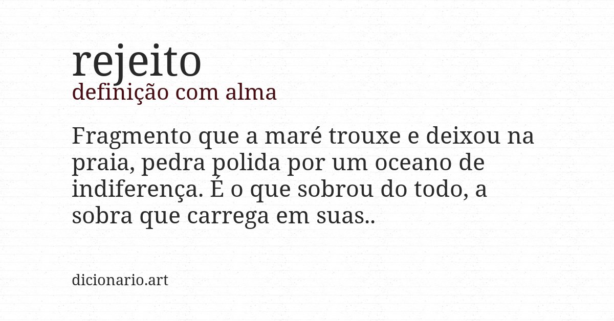 Definição com alma de rejeito
