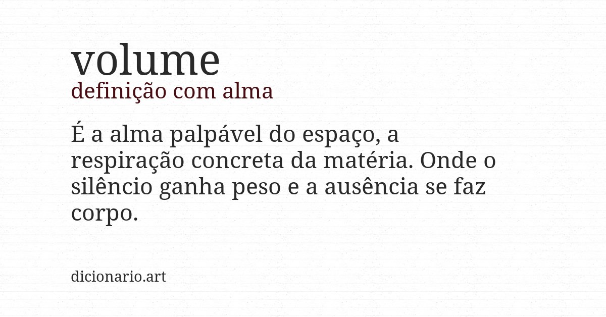 Definição com alma de volume