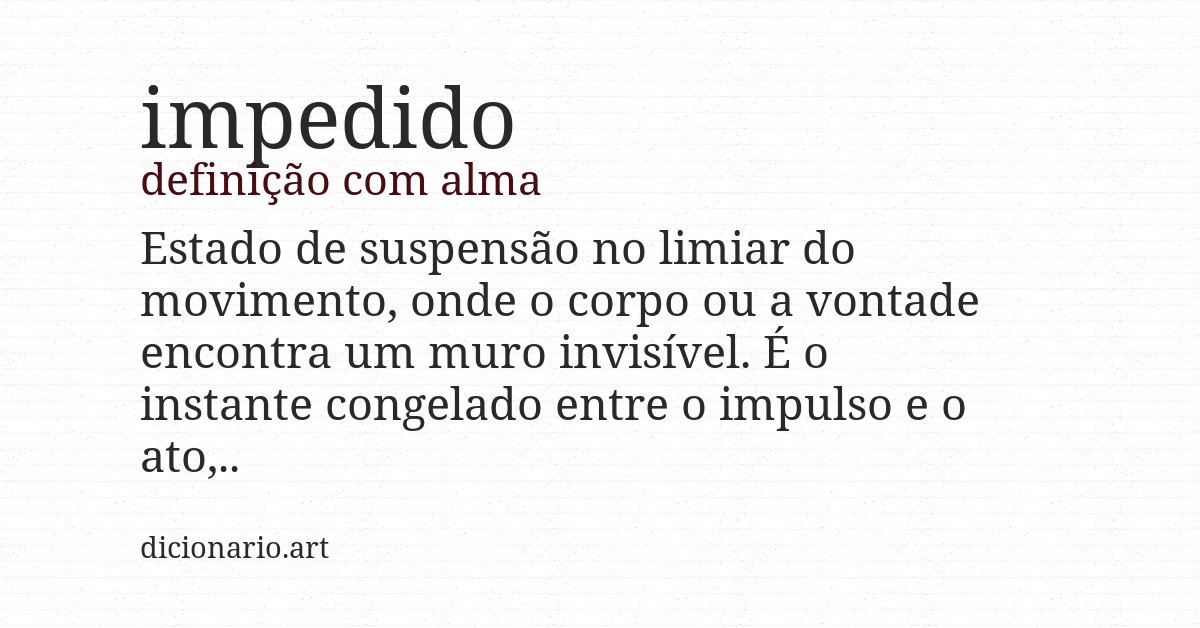 Definição com alma de impedido