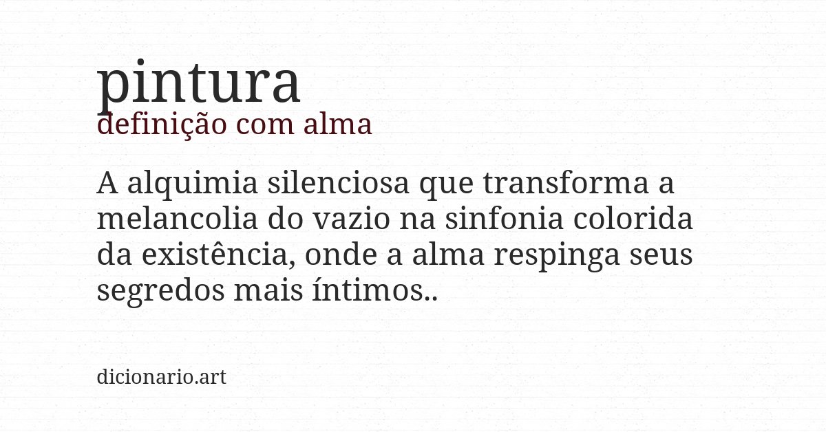 Definição com alma de pintura