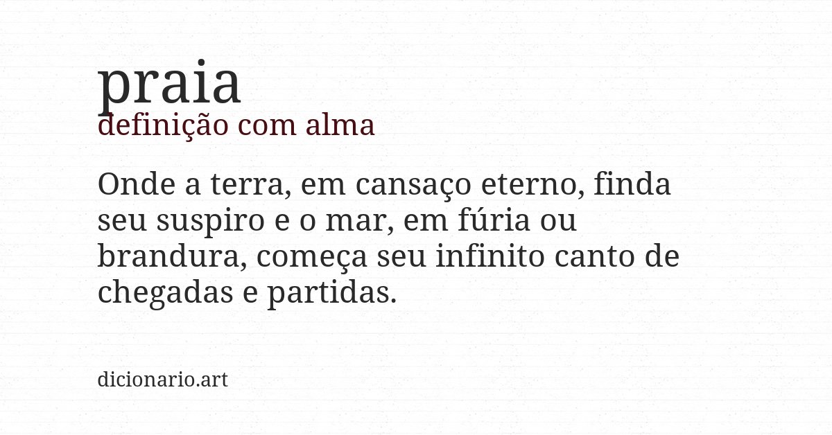 Definição com alma de praia